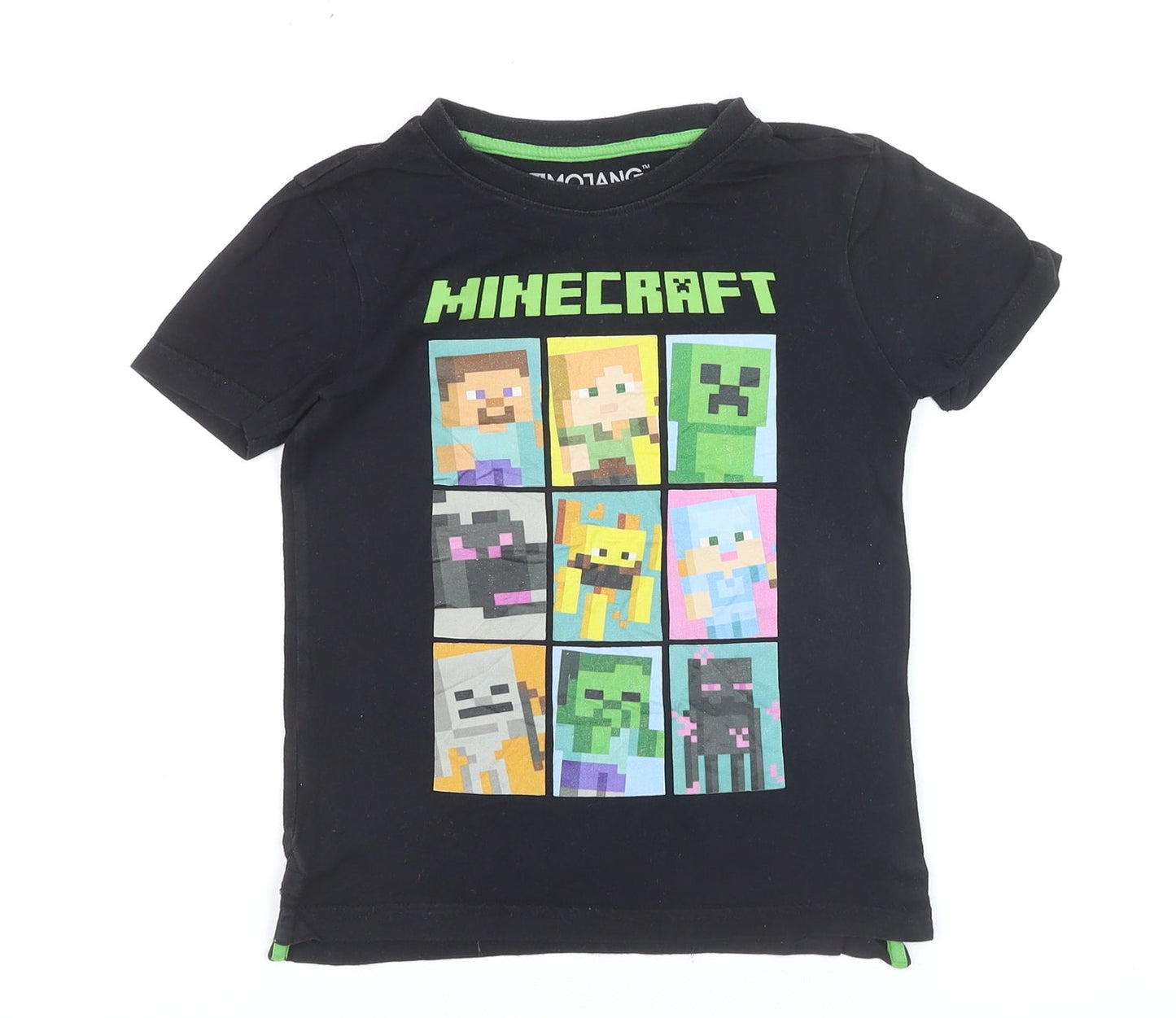 JINX Minecraft Boys Black Cotton Graphic T-Shirt 4-5 Years