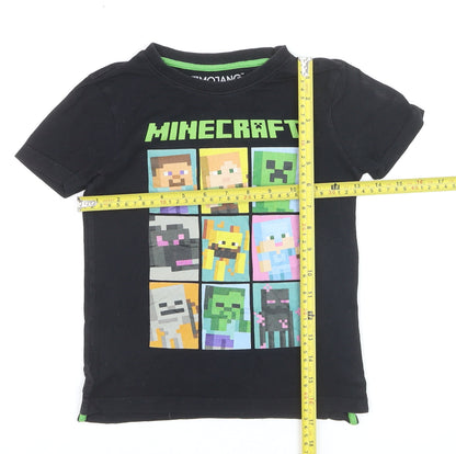 JINX Minecraft Boys Black Cotton Graphic T-Shirt 4-5 Years