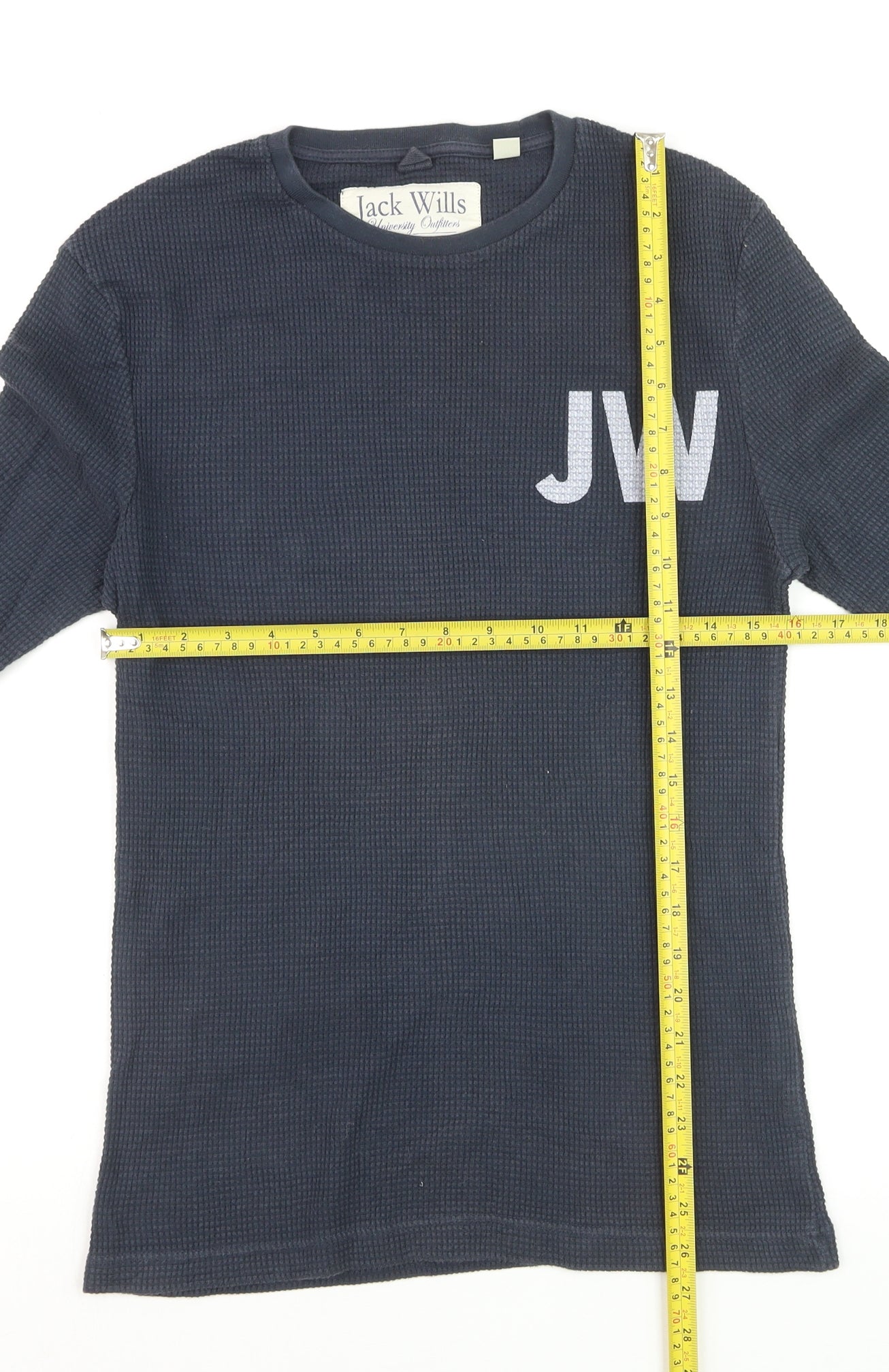 Jack Wills Men's Blue Slim Fit Long Sleeve Cotton Top XS