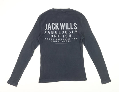 Jack Wills Men's Blue Slim Fit Long Sleeve Cotton Top XS