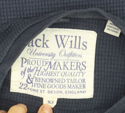 Jack Wills Men's Blue Slim Fit Long Sleeve Cotton Top XS