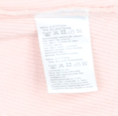 Hobbs Womens Pink Size 12 Cotton Blend Long Sleeve Cardigan