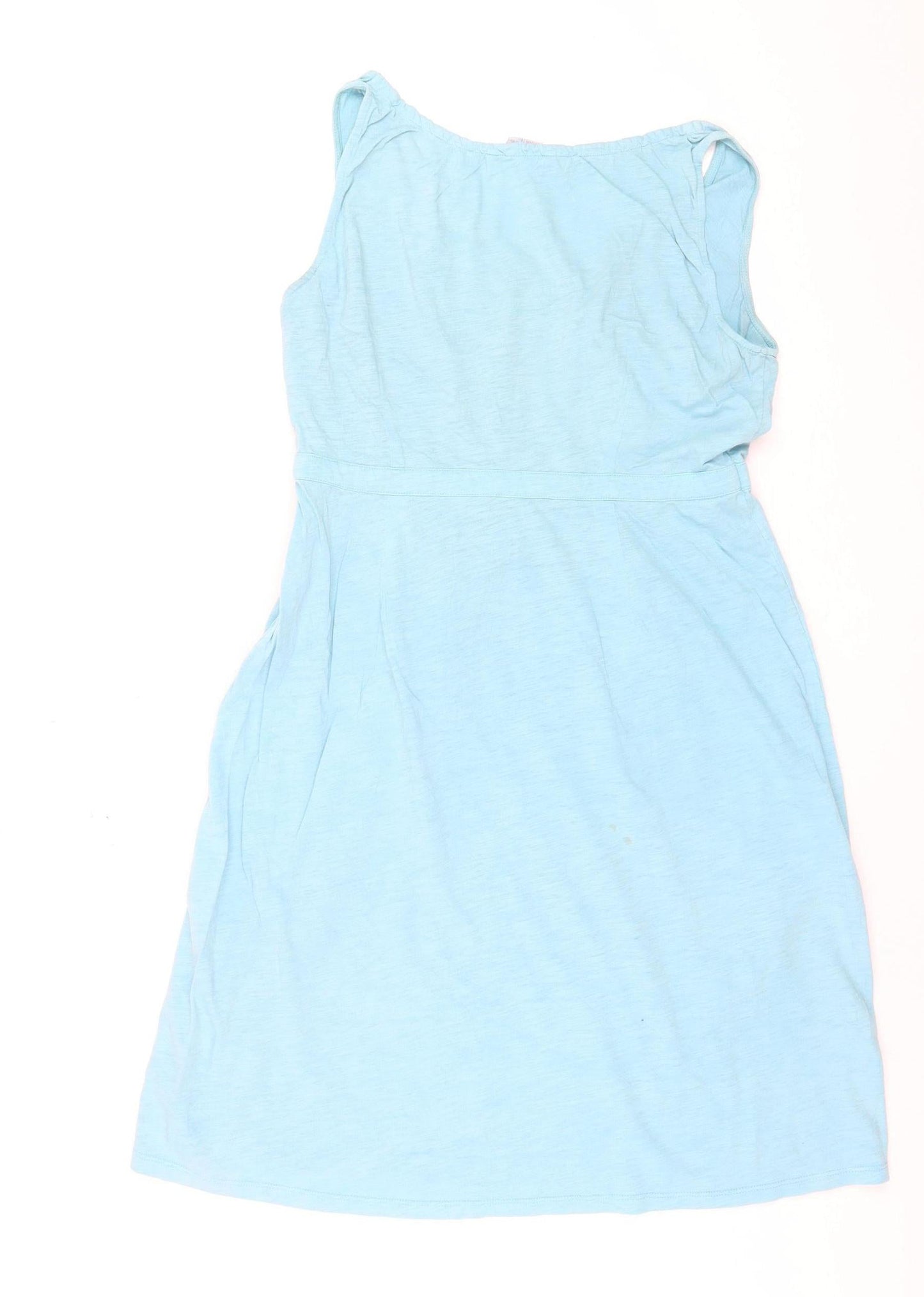 Boden Women Blue Sleeveless V-Neck A-Line Cotton Dress Size 10