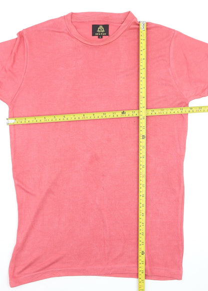 Sultan Men’s Pink Cotton Crew Neck Short Sleeve T-Shirt M