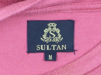 Sultan Men’s Pink Cotton Crew Neck Short Sleeve T-Shirt M