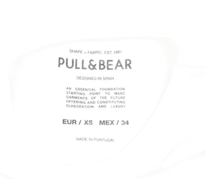 Pull&Bear Men's Black White Striped T-Shirt XS Cotton Crew Neck
