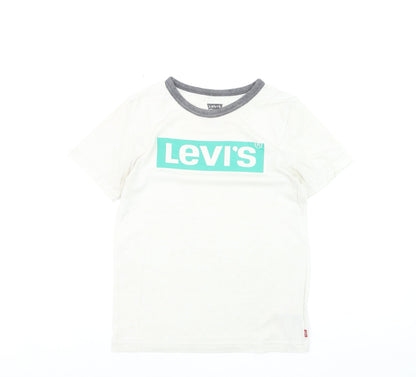 Levi's Boys White Ringer Logo T-Shirt Size 12 Years