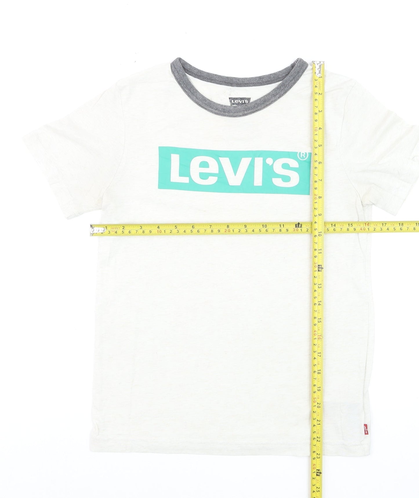 Levi's Boys White Ringer Logo T-Shirt Size 12 Years