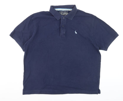 Cherokee Men’s Blue Cotton Polo Shirt XL Beach Logo
