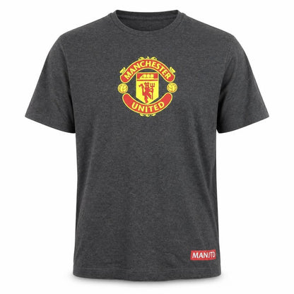 Manchester United Men's Grey Short Sleeve Cotton T-Shirt S