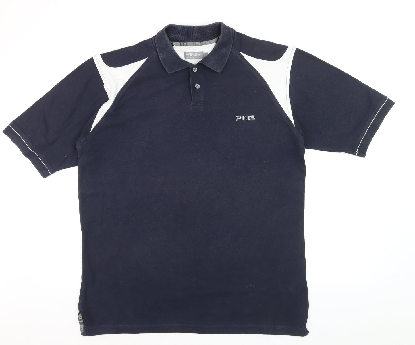 PING Collection Men's Blue Colourblock Golf Polo Shirt L