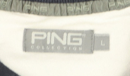 PING Collection Men's Blue Colourblock Golf Polo Shirt L
