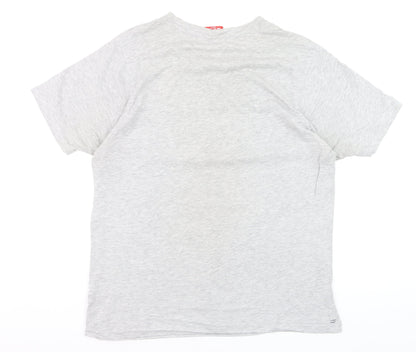 Slazenger Men's Grey Cotton Crew Neck Short Sleeve T-Shirt Size L