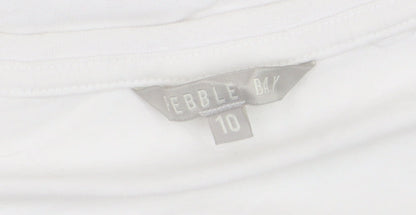 Pebble Bay Women's White Floral Cotton T-Shirt Size 10