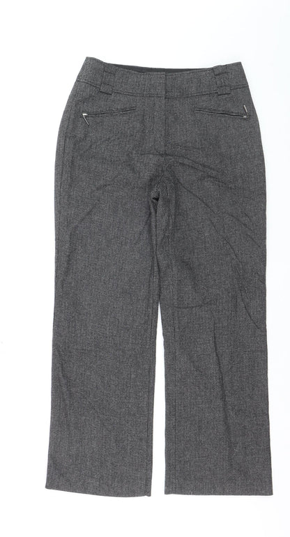Marks and Spencer Women’s Grey Wool Blend Herringbone Trousers UK 10 Short