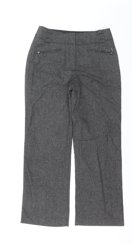 Marks and Spencer Women’s Grey Wool Blend Herringbone Trousers UK 10 Short