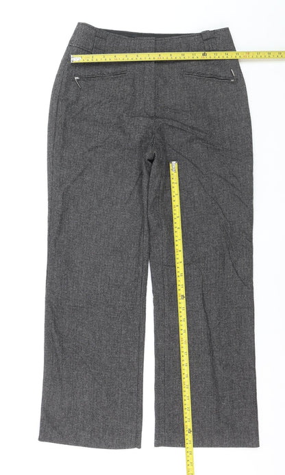 Marks and Spencer Women’s Grey Wool Blend Herringbone Trousers UK 10 Short