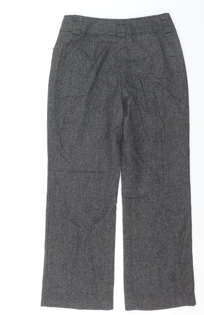 Marks and Spencer Women’s Grey Wool Blend Herringbone Trousers UK 10 Short