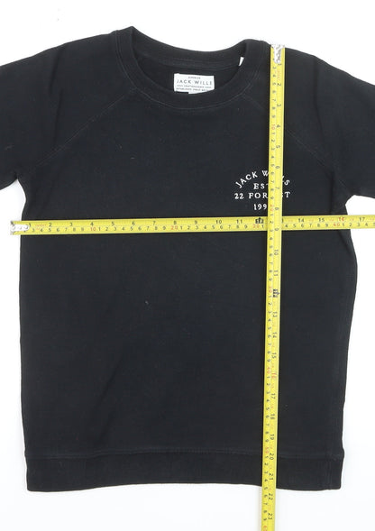 Jack Wills Women's Black Size 8 Crew Neck Sweatshirt