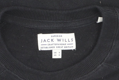 Jack Wills Women's Black Size 8 Crew Neck Sweatshirt