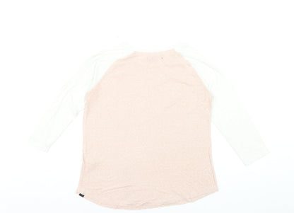 Superdry Men's Beige & White Raglan 3/4 Sleeve Casual Top M