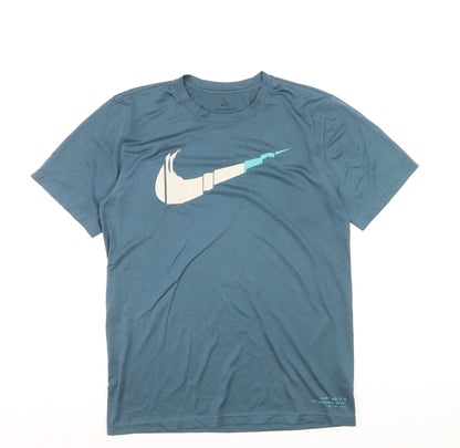 Nike Mens Blue Dri-Fit Sports Graphic T-Shirt Size M