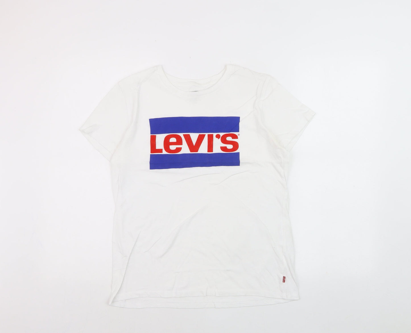 Levi's Men's White Small Logo Graphic Short Sleeve T-Shirt