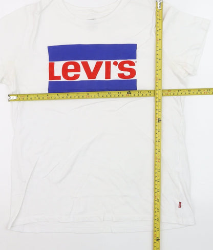 Levi's Men's White Small Logo Graphic Short Sleeve T-Shirt