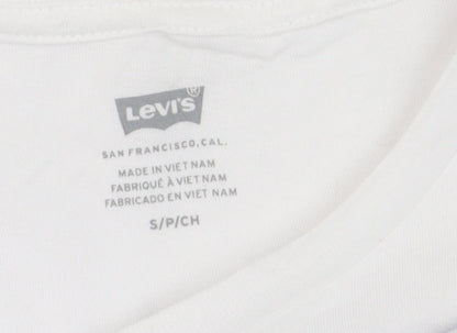 Levi's Men's White Small Logo Graphic Short Sleeve T-Shirt