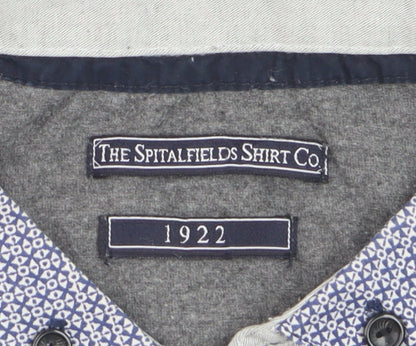The Spitalfields Shirt Co Men’s Grey Polo Shirt Size L Collared Button-Down
