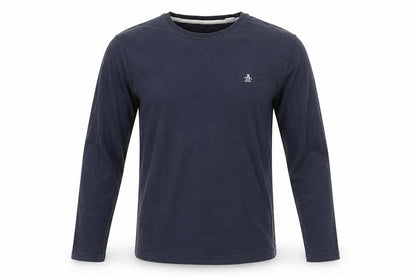 Original Penguin by Munsingwear Men's Blue Long Sleeve Cotton Crew Neck Top Size L