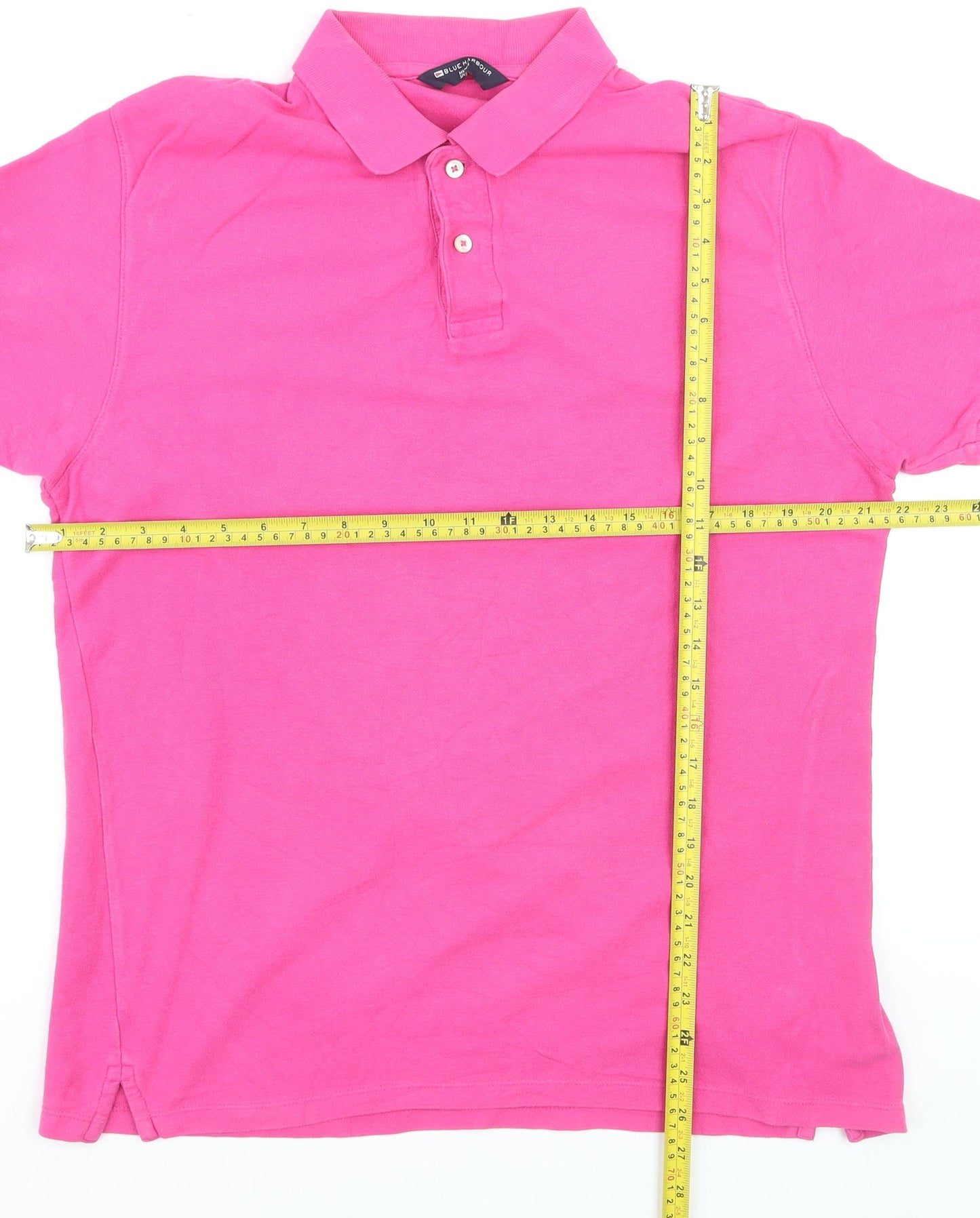 Marks and Spencer Blue Harbour Men's Pink Cotton Polo Shirt M
