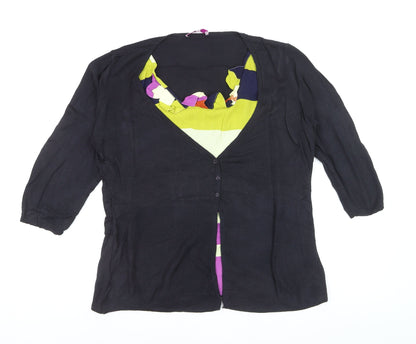 Marks and Spencer Per Una Womens Black 3/4 Sleeve Cardigan Size 16