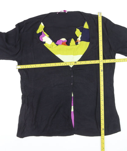 Marks and Spencer Per Una Womens Black 3/4 Sleeve Cardigan Size 16