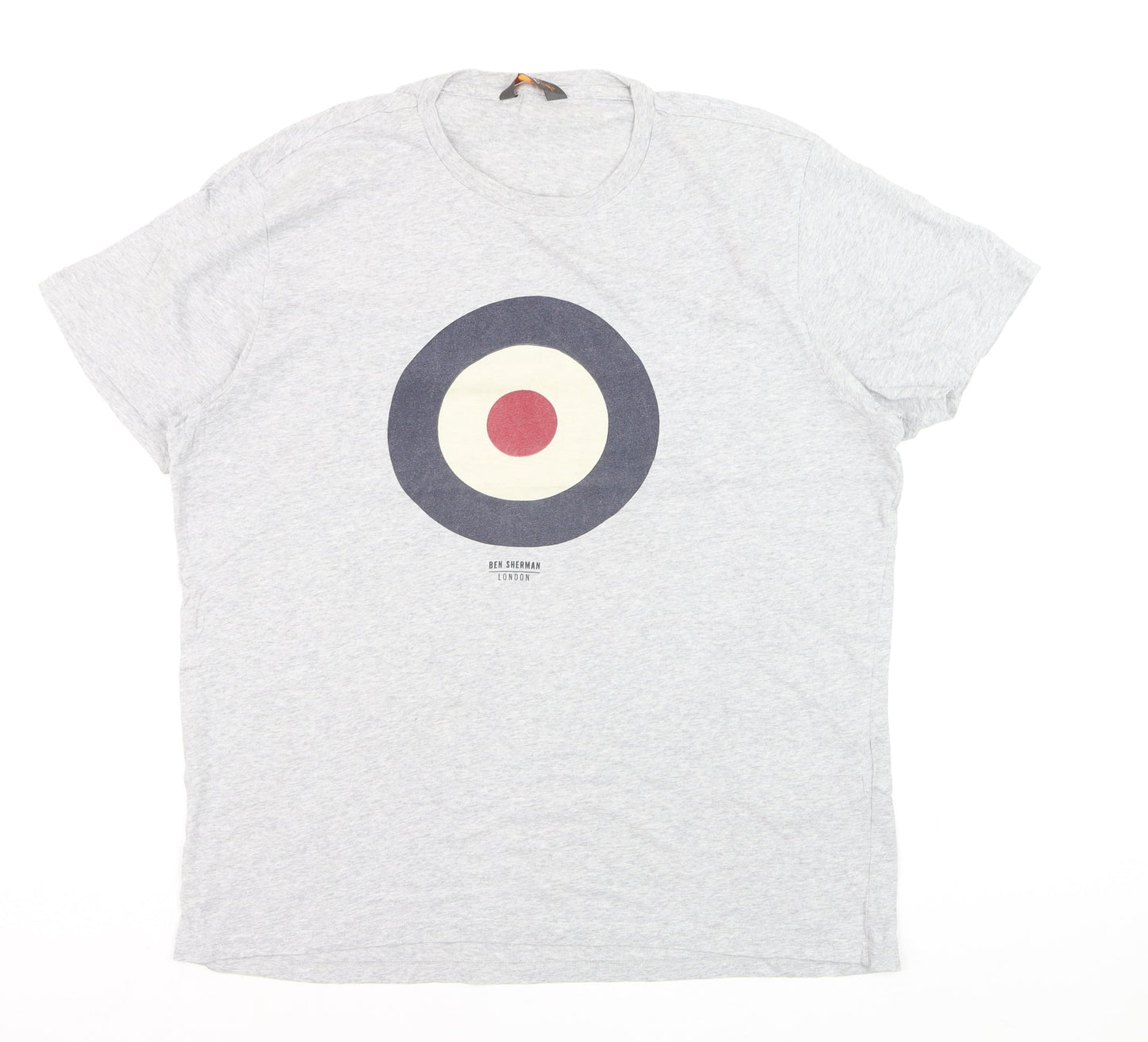 Ben Sherman Men's Grey Mod Target Graphic T-Shirt Size L