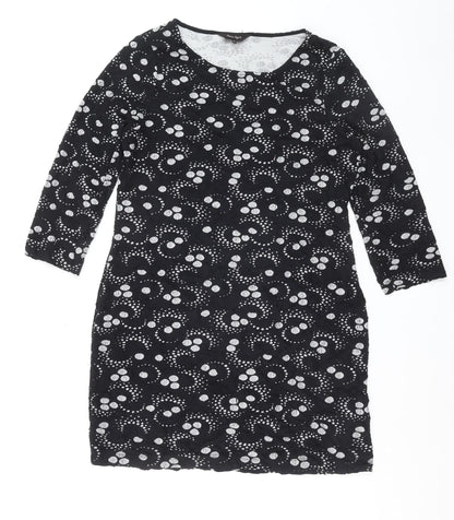 Phase Eight Women Black Size 14 Shift Knee Length Dress