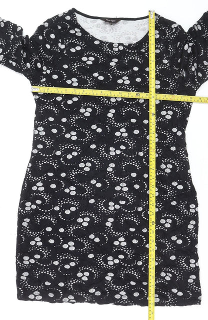 Phase Eight Women Black Size 14 Shift Knee Length Dress