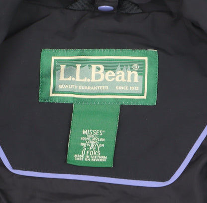 L.L.Bean Men's Black Nylon Hooded Parka Jacket Size S Waterproof