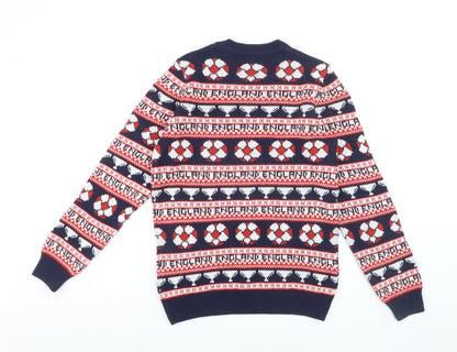 Next Men’s Blue Christmas Fair Isle Jumper XS Crew Neck Knit