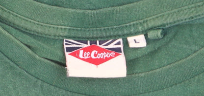 Lee Cooper Men's Green Crew Neck Graphic T-Shirt Size L Regular Fit