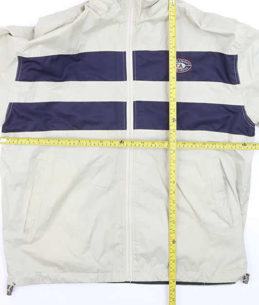 MBM Gear Men's Beige Windbreaker Jacket L Waterproof Full Zip