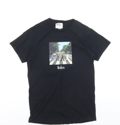 The Beatles Men's Black Heavy Cotton Graphic Band T-Shirt Size S