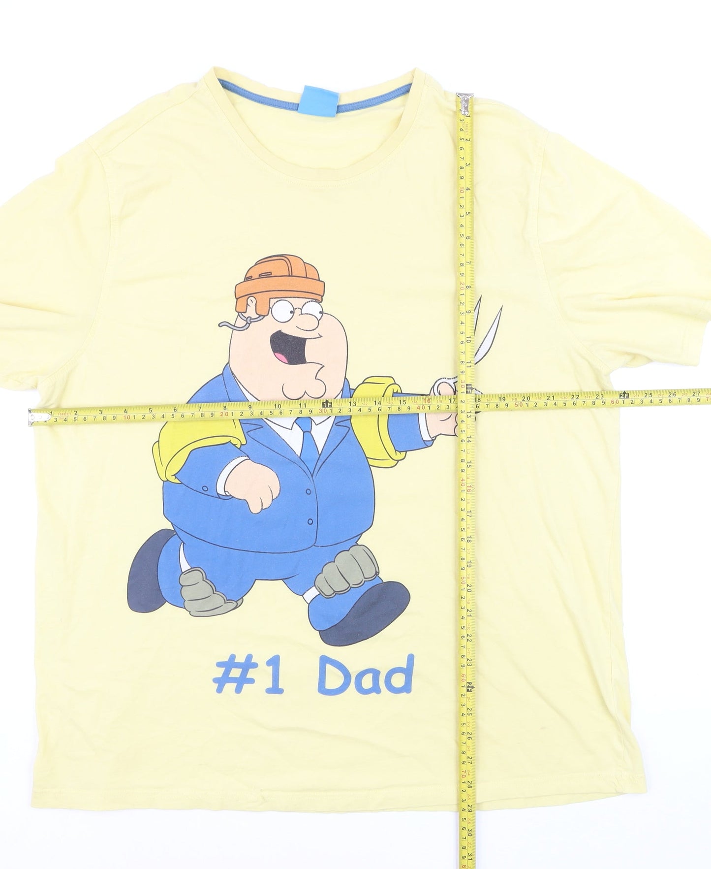 George Men's Yellow Family Guy #1 Dad Graphic T-Shirt XXL
