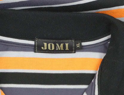 Jomi Men's Multicoloured Striped XL Cotton Polo Shirt