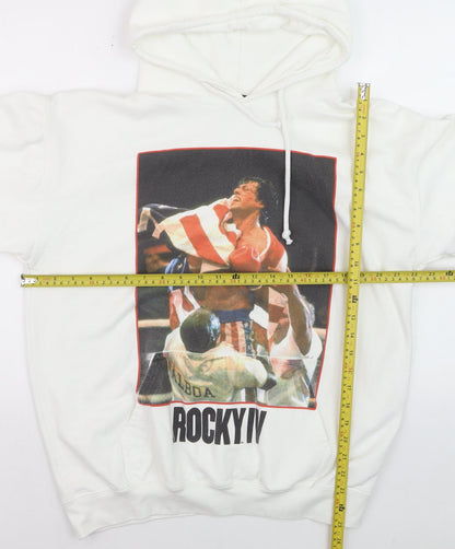 boohooMAN Men’s White Rocky IV Pullover Hoodie Size S