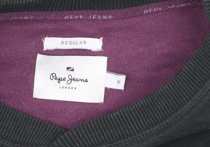 Pepe Jeans Mens Black Regular Fit Cotton Sweatshirt M