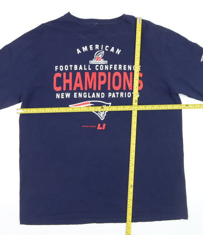 Majestic Men’s Blue XL Long Sleeve New England Patriots Graphic Shirt