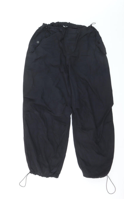 River Island Women’s Black Cargo Trousers Size 8 Relaxed Fit