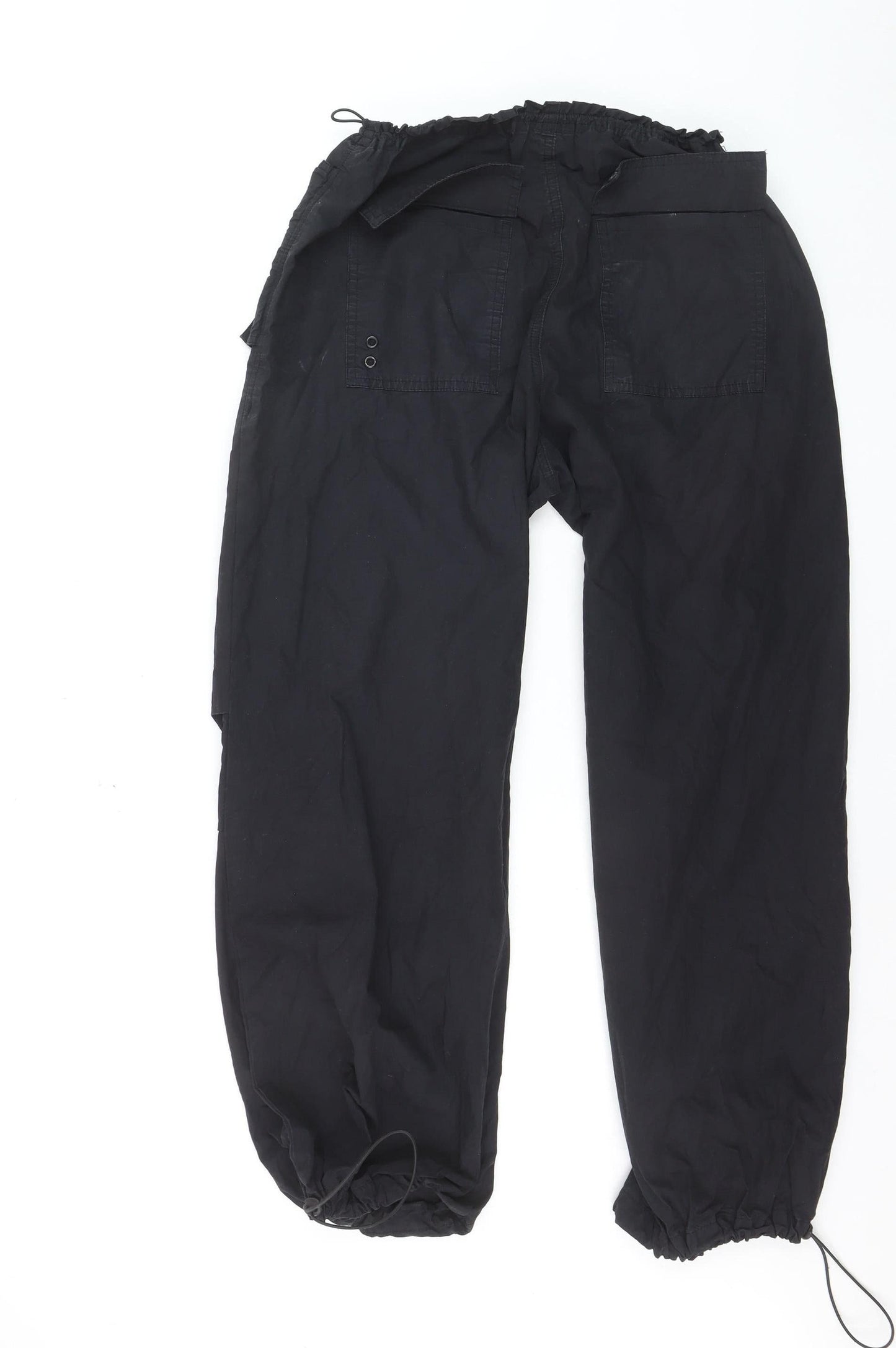 River Island Women’s Black Cargo Trousers Size 8 Relaxed Fit
