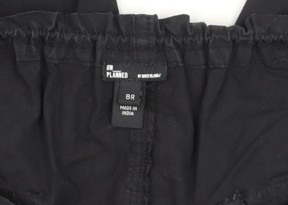 River Island Women’s Black Cargo Trousers Size 8 Relaxed Fit